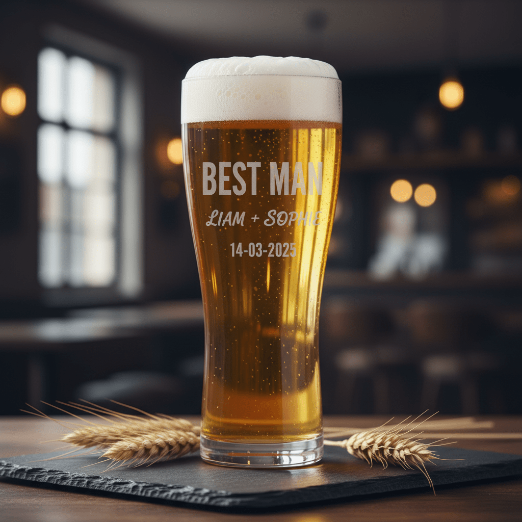 Personalised Schooner Beer Glass - Pixel Burn Custom Laser Creations