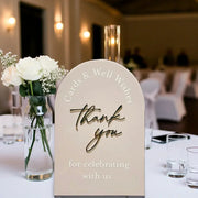 Personalised Acrylic Wedding Thank You Sign - Pixel Burn Custom Laser Creations